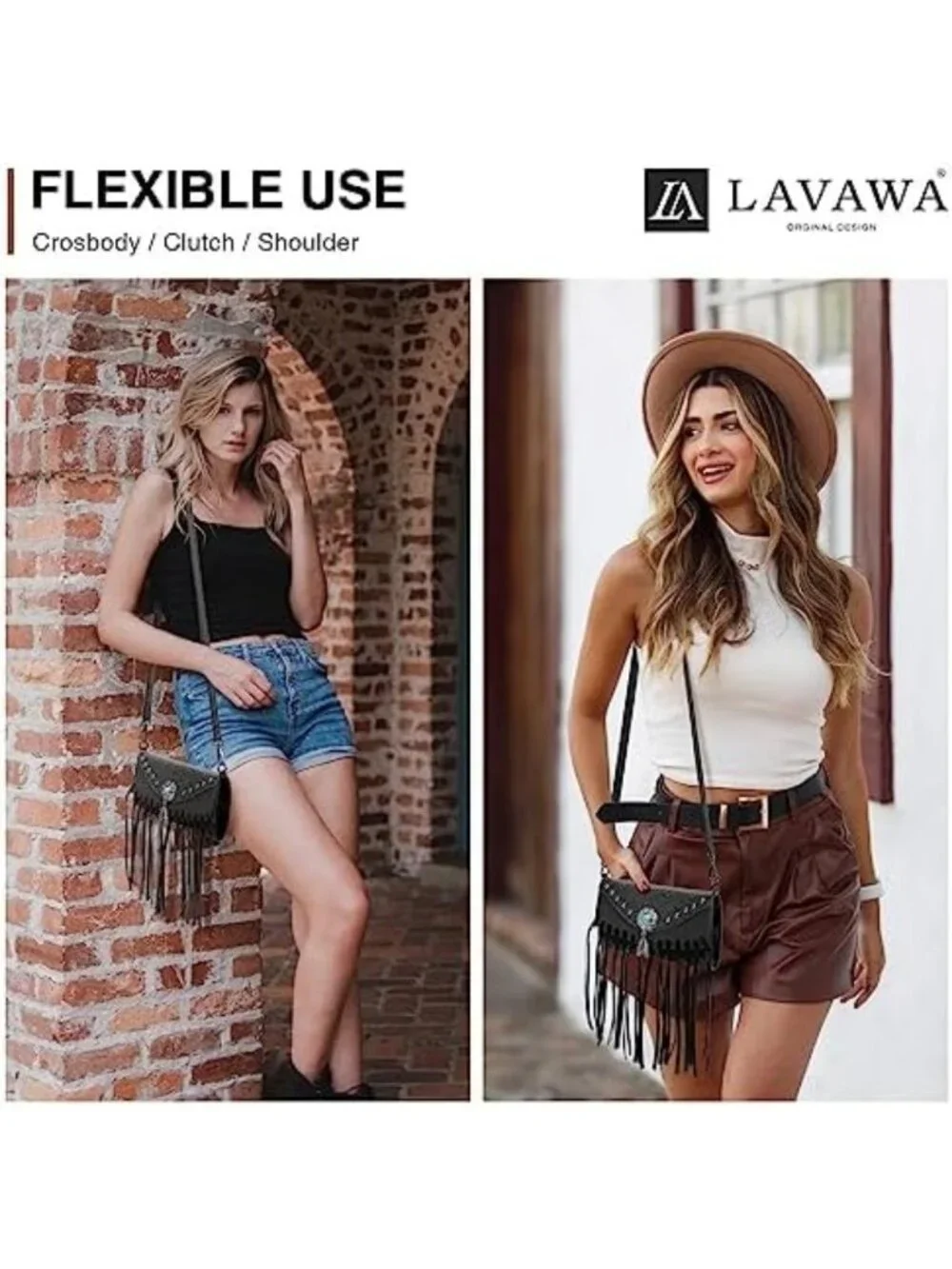 Chic Small Crossbody Bag for Women | Fringe Tassel Shoulder Purse | Turquoise